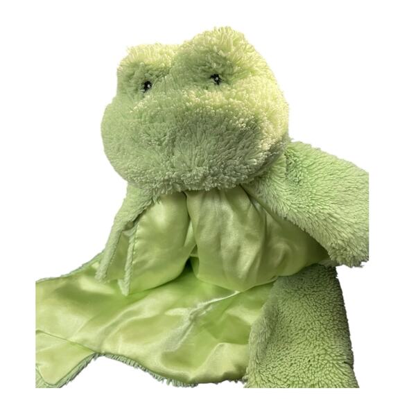 16" Baby Gund Lovey Huggybuddy Frog Security Blanket Plush Satin 59165 Nursery - Picture 3 of 14